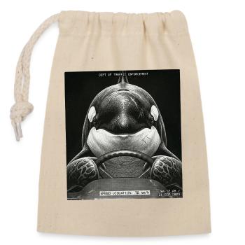Fish Flashed - Closable cotton gift bag (14x20cm) - nature - Front