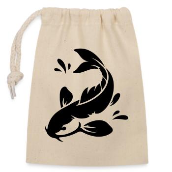 Koi - Closable cotton gift bag (14x20cm) - nature - Front