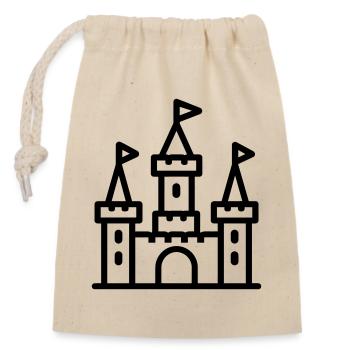 castle - Closable cotton gift bag (14x20cm) - nature - Front