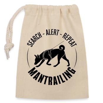 Basenji Mantrailing Hundesport Suchhunde Wilsigns - Verschließbarer Geschenkbeutel aus Baumwolle (14x20cm) - Natur - Vorne