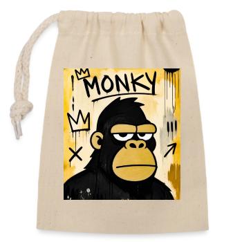Monky Graffiti Ape - Closable cotton gift bag (14x20cm) - nature - Front
