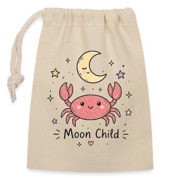 Astro Cancer – Moon Child - Closable cotton gift bag (14x20cm) - nature - Front