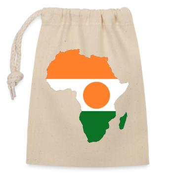 Niger_Flagge_Afrika - Sac cadeau en coton avec cordon (14 x 20 cm) - nature - Devant