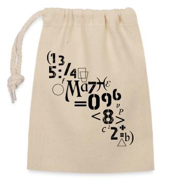 Mathématicien Mathématique Analyste Nombres Symboles - Sac cadeau en coton avec cordon (14 x 20 cm) - nature - Devant