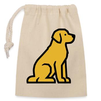 École de chiens Golden Retriever du chien assis - Sac cadeau en coton avec cordon (14 x 20 cm) - nature - Devant