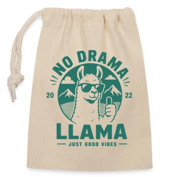 no drama llama - Closable cotton gift bag (14x20cm) - nature - Front