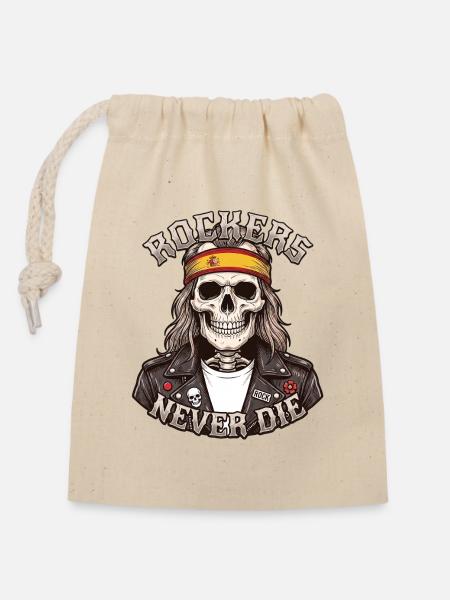 Spanische Rocker Sterben Nie - Verschließbarer Geschenkbeutel aus Baumwolle (14x20cm) - Natur