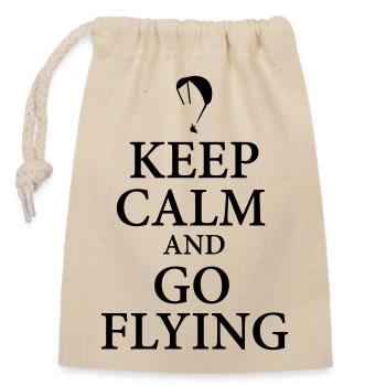 Garder calme allez voler - Sac cadeau en coton avec cordon (14 x 20 cm) - nature - Devant