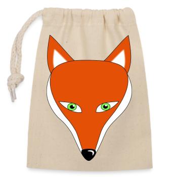 fuchs augen tier - Verschließbarer Geschenkbeutel aus Baumwolle (14x20cm) - Natur - Vorne