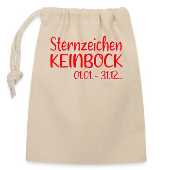 sternzeichen keinbock - Verschließbarer Geschenkbeutel aus Baumwolle (14x20cm) - Natur - Vorne