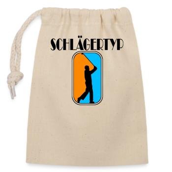 golf schlägertyp - Verschließbarer Geschenkbeutel aus Baumwolle (14x20cm) - Natur - Vorne