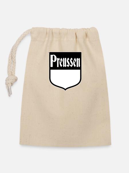 Preussen Wappen schwarz weis - Verschließbarer Geschenkbeutel aus Baumwolle (14x20cm) - Natur