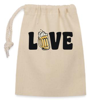 love bier Bierkrug - Verschließbarer Geschenkbeutel aus Baumwolle (14x20cm) - Natur - Vorne