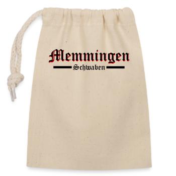 Memmingen Schwaben - Verschließbarer Geschenkbeutel aus Baumwolle (14x20cm) - Natur - Vorne
