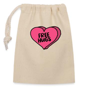free hugs - Verschließbarer Geschenkbeutel aus Baumwolle (14x20cm) - Natur - Vorne