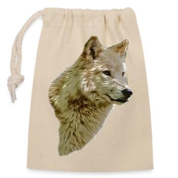 Tête RAIK colorée - Sac cadeau en coton avec cordon (14 x 20 cm) - nature - Devant