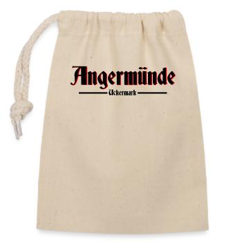 Angermünde - Verschließbarer Geschenkbeutel aus Baumwolle (14x20cm) - Natur - Vorne