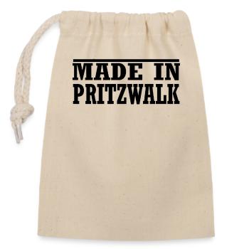 Pritzwalk - Verschließbarer Geschenkbeutel aus Baumwolle (14x20cm) - Natur - Vorne