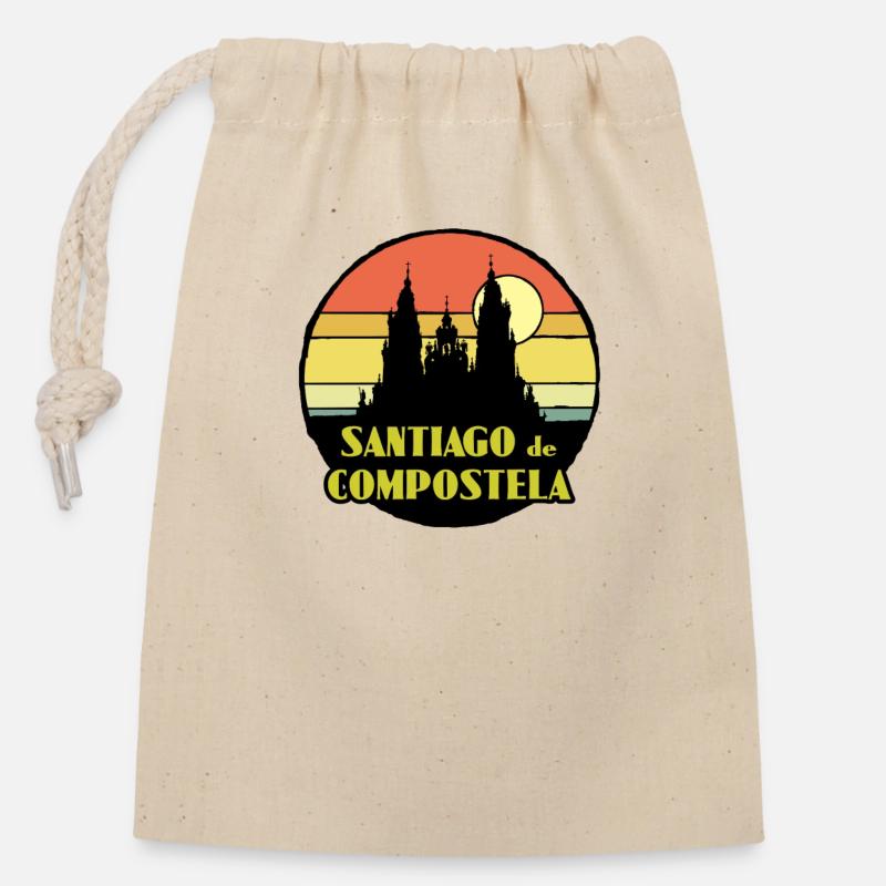 Santiago de Compostela - Closable cotton gift bag (14x20cm) - nature