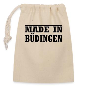 Büdingen - Verschließbarer Geschenkbeutel aus Baumwolle (14x20cm) - Natur - Vorne
