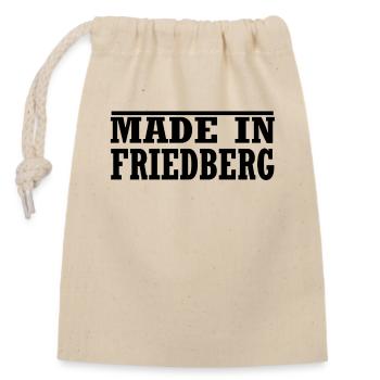 Friedberg in Hessen - Verschließbarer Geschenkbeutel aus Baumwolle (14x20cm) - Natur - Vorne