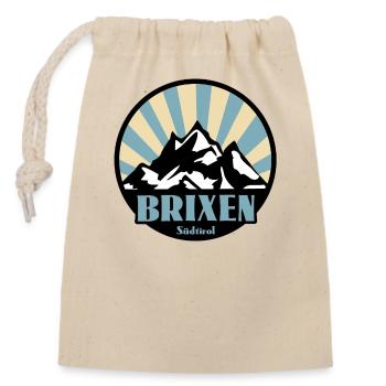 Brixen Südtirol - Verschließbarer Geschenkbeutel aus Baumwolle (14x20cm) - Natur - Vorne