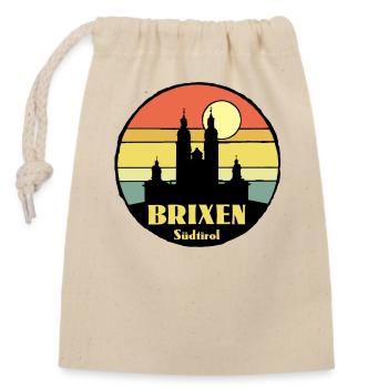 Brixen Südtirol - Verschließbarer Geschenkbeutel aus Baumwolle (14x20cm) - Natur - Vorne