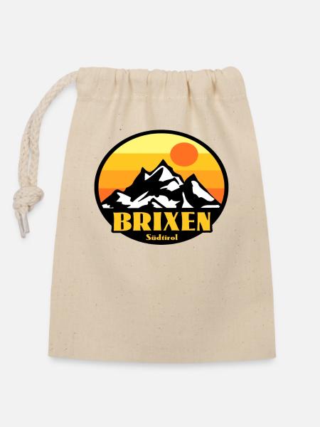 Brixen Südtirol - Verschließbarer Geschenkbeutel aus Baumwolle (14x20cm) - Natur