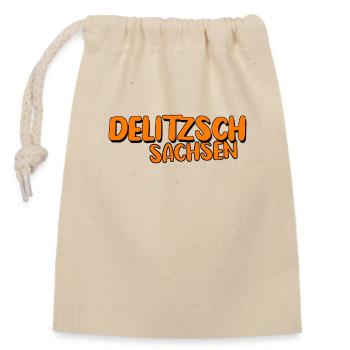 Delitzsch sachsen - Verschließbarer Geschenkbeutel aus Baumwolle (14x20cm) - Natur - Vorne