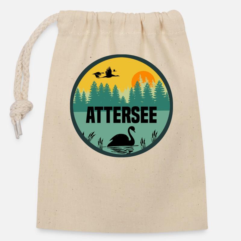 Attersee - Verschließbarer Geschenkbeutel aus Baumwolle (14x20cm) - Natur