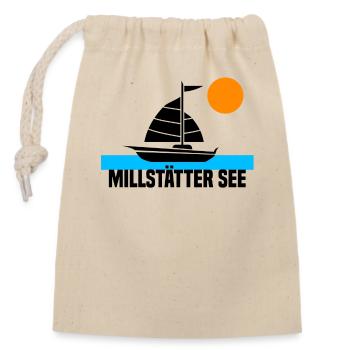 Millstätter See - Verschließbarer Geschenkbeutel aus Baumwolle (14x20cm) - Natur - Vorne