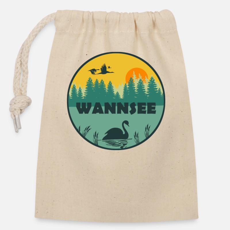 Wannsee - Verschließbarer Geschenkbeutel aus Baumwolle (14x20cm) - Natur
