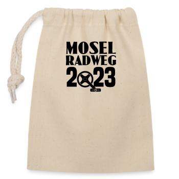 Mosel Radweg - Verschließbarer Geschenkbeutel aus Baumwolle (14x20cm) - Natur - Vorne