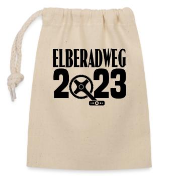 Elberadweg 2023 - Verschließbarer Geschenkbeutel aus Baumwolle (14x20cm) - Natur - Vorne