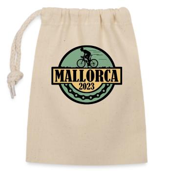 Mallorca Fahrrad 2023 - Verschließbarer Geschenkbeutel aus Baumwolle (14x20cm) - Natur - Vorne