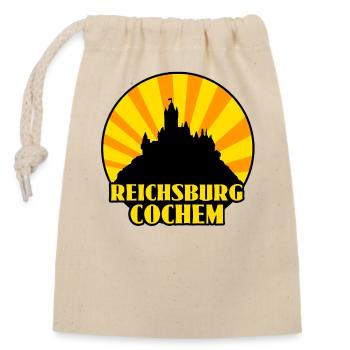 Reichsburg Cochem - Verschließbarer Geschenkbeutel aus Baumwolle (14x20cm) - Natur - Vorne