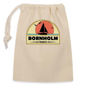 Bornholm Segelboot - Verschließbarer Geschenkbeutel aus Baumwolle (14x20cm) - Natur - Vorne