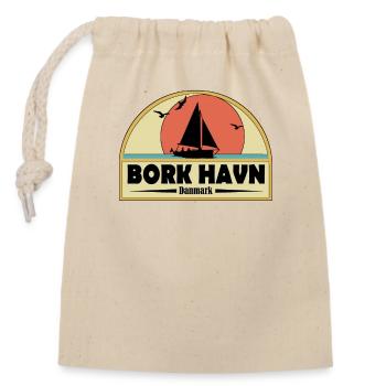Bork Havn Dänemark - Verschließbarer Geschenkbeutel aus Baumwolle (14x20cm) - Natur - Vorne