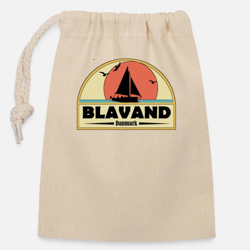 Blavand Dänemark - Verschließbarer Geschenkbeutel aus Baumwolle (14x20cm) - Natur