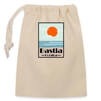 Bastia Korsika - Verschließbarer Geschenkbeutel aus Baumwolle (14x20cm) - Natur - Vorne
