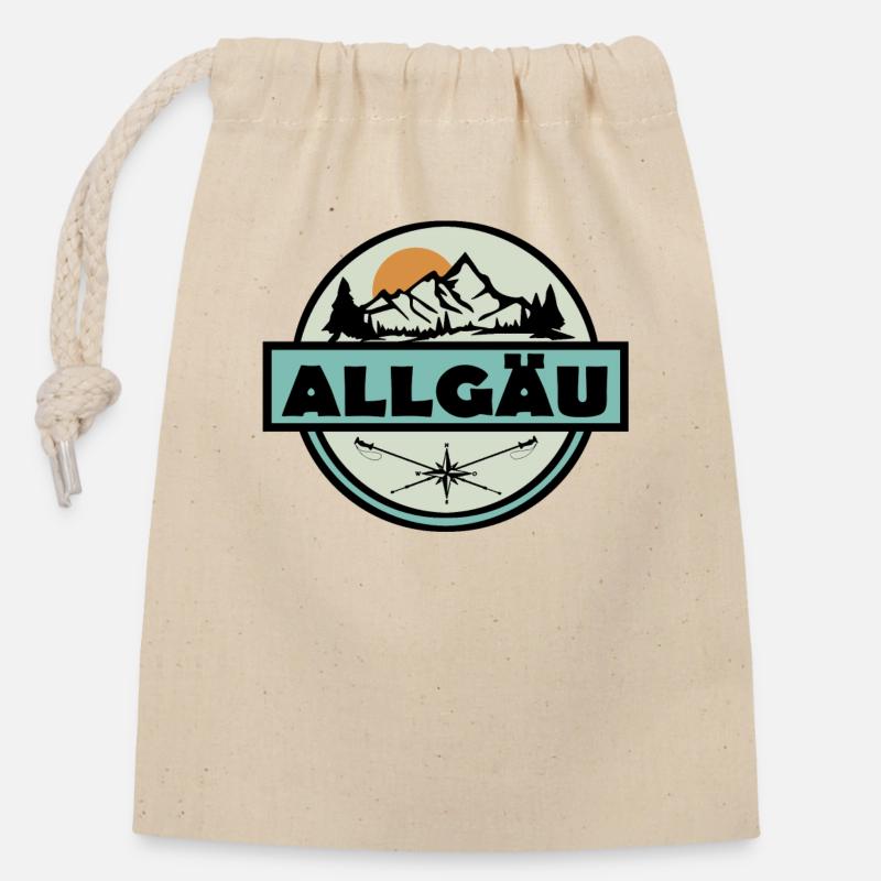Allgäu - Verschließbarer Geschenkbeutel aus Baumwolle (14x20cm) - Natur
