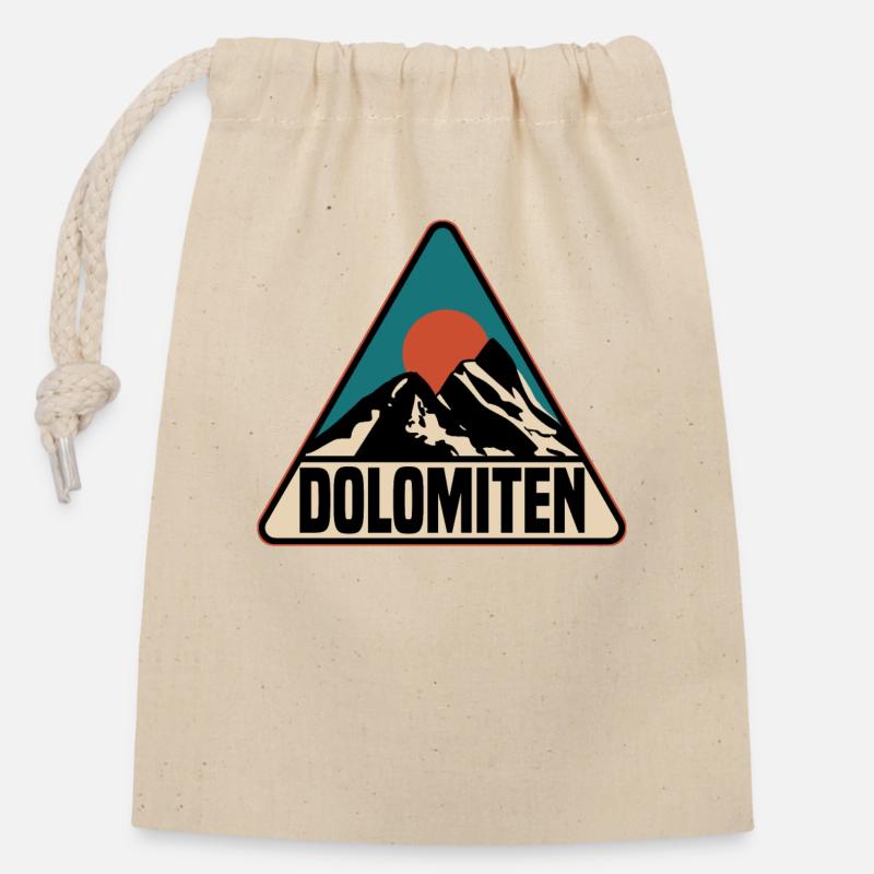 Dolomites - Closable cotton gift bag (14x20cm) - nature