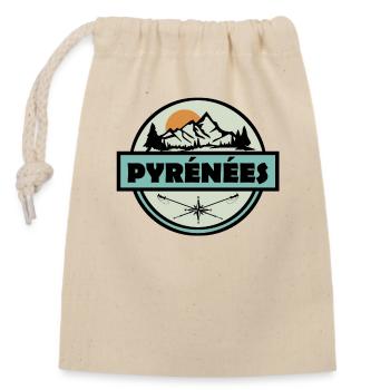 Pyrenees - Closable cotton gift bag (14x20cm) - nature - Front
