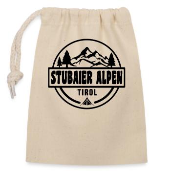 Stubaier Alpen - Verschließbarer Geschenkbeutel aus Baumwolle (14x20cm) - Natur - Vorne