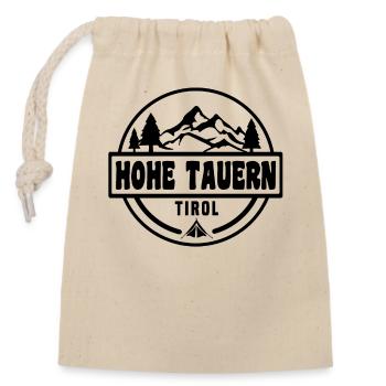 Hohe Tauern - Verschließbarer Geschenkbeutel aus Baumwolle (14x20cm) - Natur - Vorne