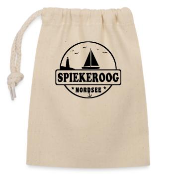 Nordsee Segelboot Leuchtturm Spiekeroog - Verschließbarer Geschenkbeutel aus Baumwolle (14x20cm) - Natur - Vorne