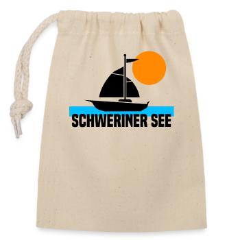 Schweriner See - Verschließbarer Geschenkbeutel aus Baumwolle (14x20cm) - Natur - Vorne