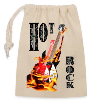 HOT ROCK - Closable cotton gift bag (14x20cm) - nature - Front