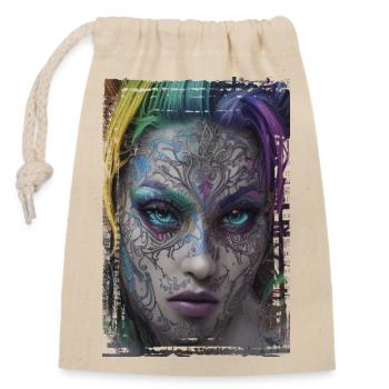 Graffiti Street Art Sprühfarben Cooler Künstler Retro - Verschließbarer Geschenkbeutel aus Baumwolle (14x20cm) - Natur - Vorne