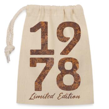 « Millésime 1978 : Édition Limitée au Look Rouille » - Sac cadeau en coton avec cordon (14 x 20 cm) - nature - Devant